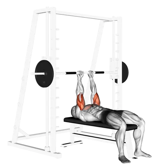 Smith Close-Grip Bench Press — movement illustration 1