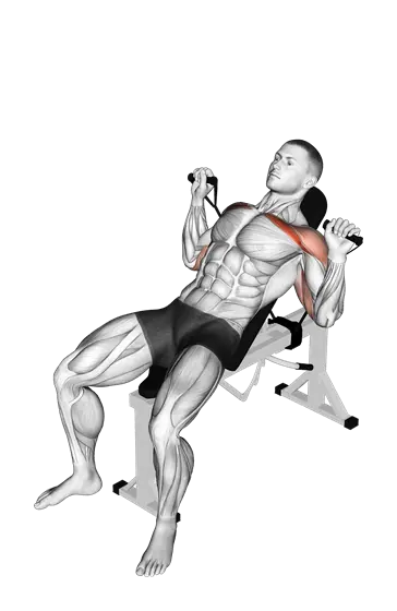 Resistance Band Incline Bench Press — movement illustration 1