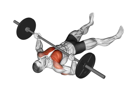 Barbell Floor Chest Press — movement illustration 1