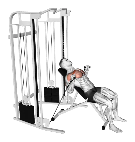 Cable Incline Bench Press — movement illustration 1