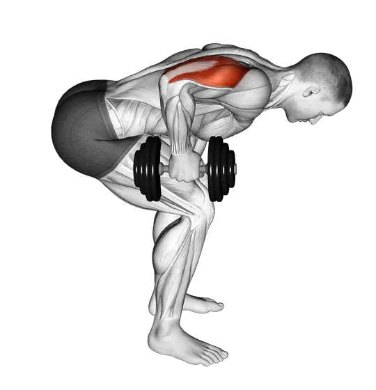 Dumbbell Standing Bent-Over Single-Arm Triceps Extension — movement illustration 1