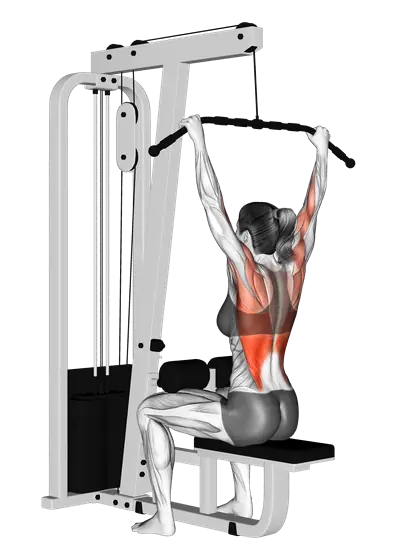 Cable Wide-Grip Lat Pulldown — movement illustration 1