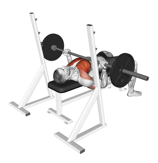 Barbell Reverse-Grip Bench Press — movement illustration 1