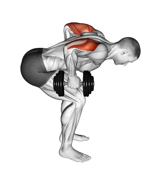 Dumbbell Standing Bent-Over Two-Arm Triceps Extension — movement illustration 1
