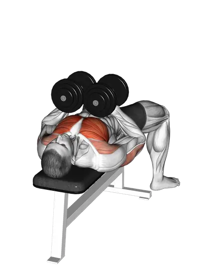 Dumbbell Squeeze Bench Press — movement illustration 1