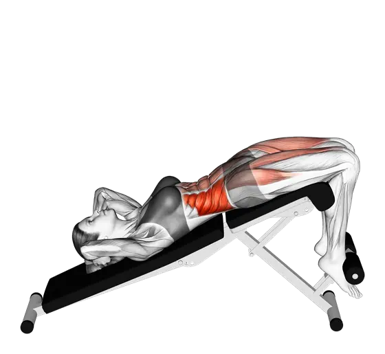Decline Twisting Sit-Up — movement illustration 1