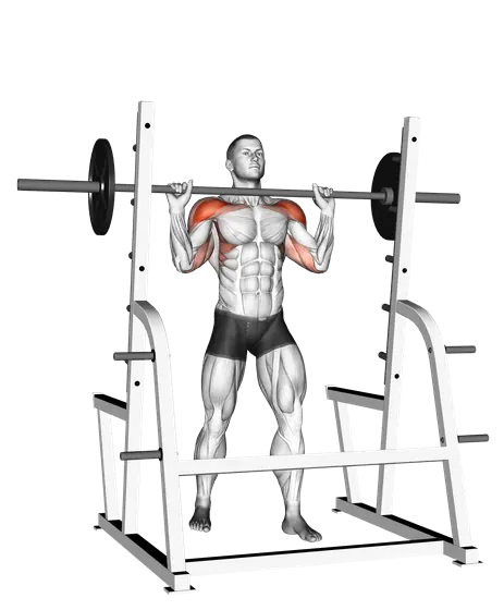 Barbell Standing Military Press — movement illustration 1