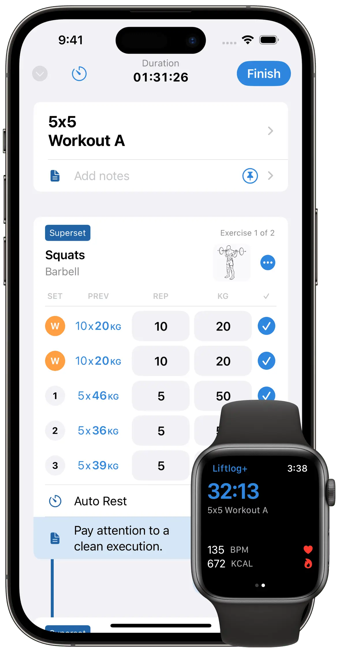 Track Workouts Screen iOS